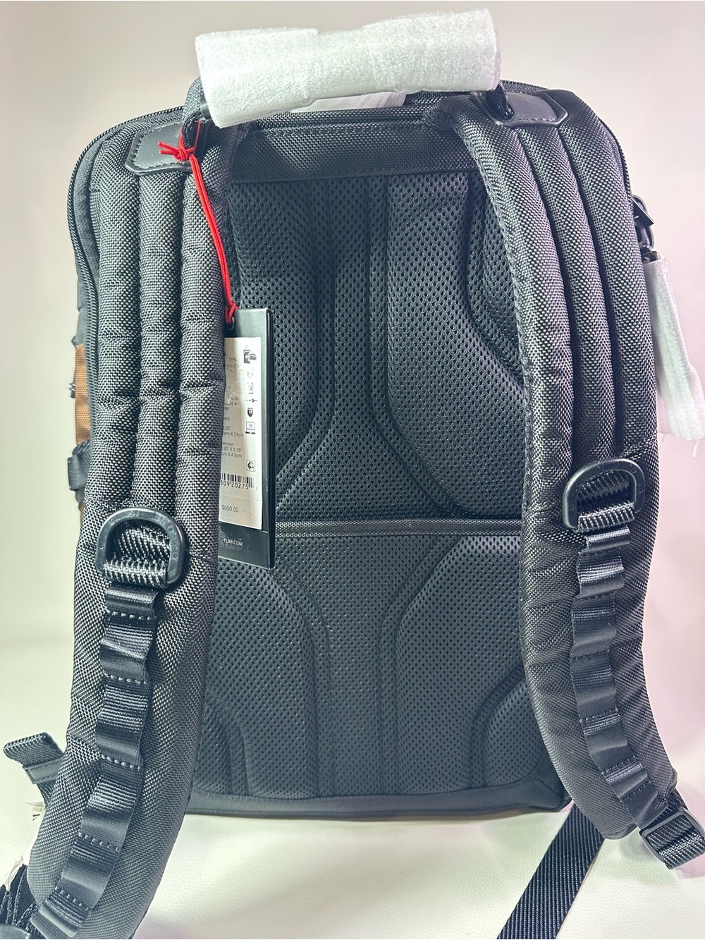 New Men’s TUMI Alpha Bravo Search Backpack Rucksack Black Brown Nylon Leather - Picture 5 of 12
